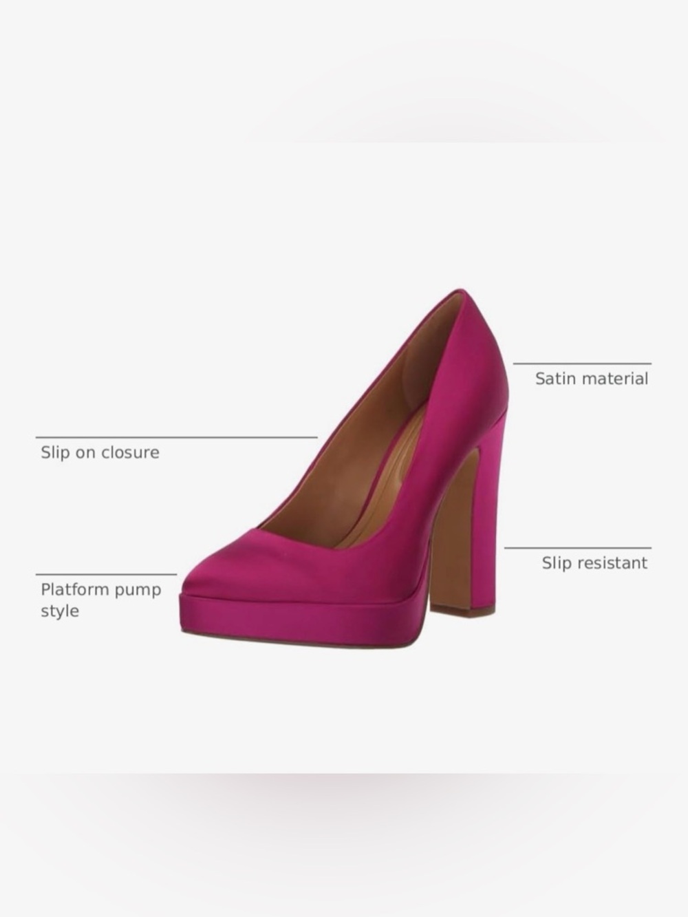 NWT-Jessica Simpson Satin Fuchsia Platform Pump- Box Has No Lid - Picture 4 of 8